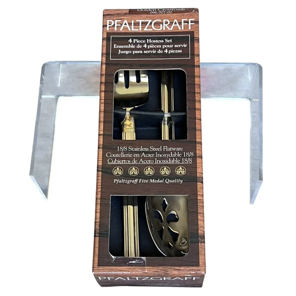 Pfaltzgraff New 4 Pc Hostess Set 18/8 Stainless Steel Flatware 09670700 Holidays